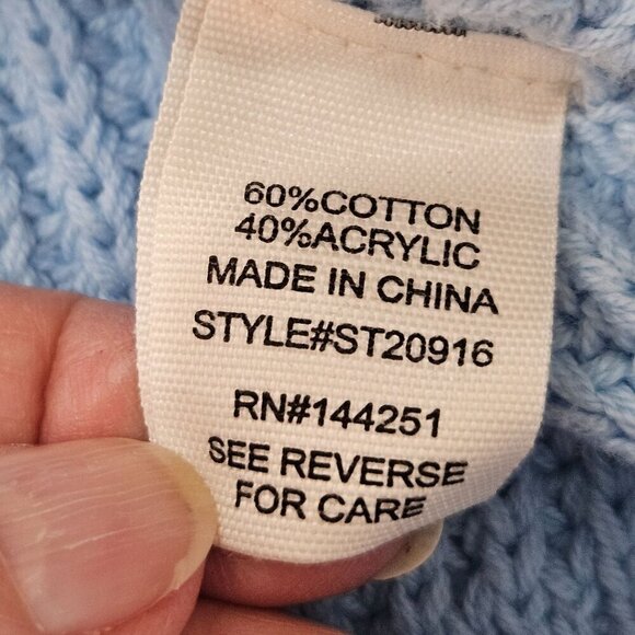 Moon & Madison Light Blue Button-Up Knit Cropped Cardigan Sweater Large - Picture 9 of 10